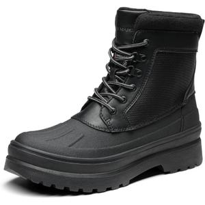 Bruno Marc Men's Insulated Waterproof Snow Boots Warm Fur Lined Outdoor Winter Boot (11, Black/Net)