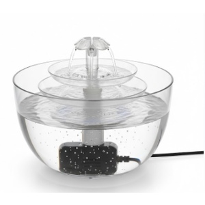 Cat Fountain, Pet Water Fountain Clear Plastic Water Fountains for Cats Indoor with Flower Waterfall Dog Water Fountain Spout with Silent Pump