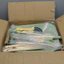 ROBOTIME Kids Wheelbarrow Set, 5PCS Kids Gardening Tool Set with Metal Toy Wheelbarrow, Shovel, Hoe, Broom & Gloves, Outdoor Yard Play for Planting, Sand, Leaves & Snow Fun, Gifts for Toddler 3+