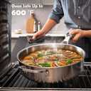 VocVoi Stainless Steel Pan with Lid, 6 QT Stainless Steel Saute Pan, 12 Inch Frying Pan, PFOA & PTFE Free, Tri-Ply Skillet, Stainless Steel Pot, Dishwasher & Oven Safe, Works on All Cooktops