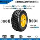 16x6.50-8 Tubeless Tire and Wheel, 4 Ply 16x6.5-8" Lawn Mower Tires with 3/4" Bearings with Extra 5/8" Bearings and 1" Bushings, 3"-5.8" Offset Hub, Fit Riding Mower and Garden Tractor Front Wheels