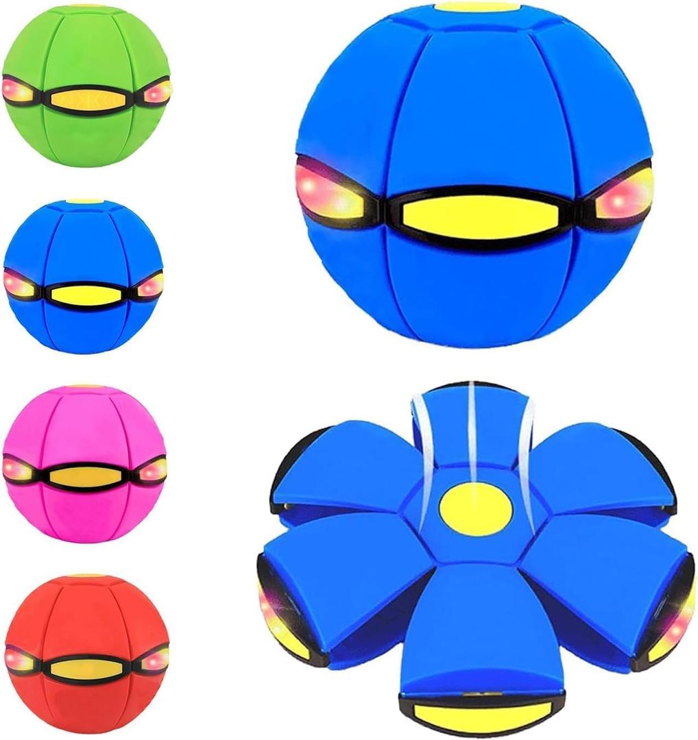 Magic Bouncing Ball, Magic Bouncing Ball with 6 Light, Dual Form Freely Switchable, Parent-Child Interaction Suitable for Indoor & Outdoor Use (Blue)