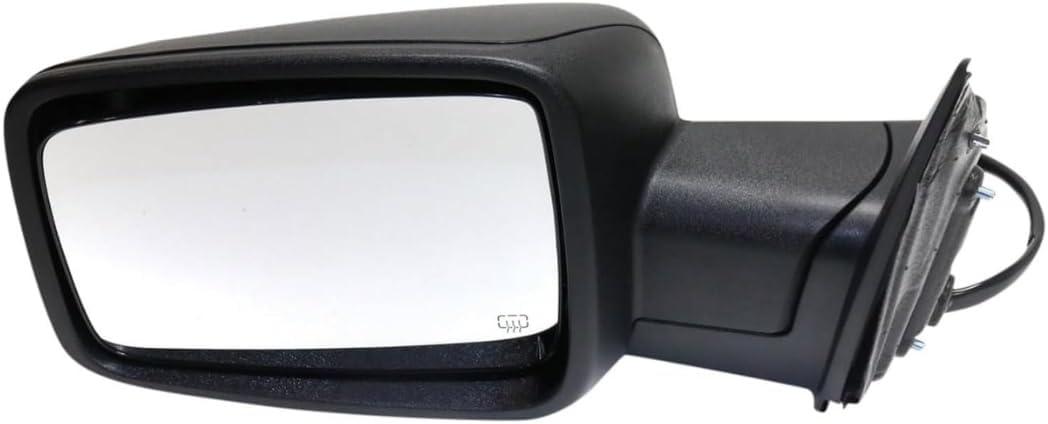 Mirror Left Side Power Non-Towing Power Folding Heated Textured Compatible With Ram 1500 13-2018 / Ram 2500 13-17 With Puddle Light Signal Light and Temp Sensor No Memory Includes 19-20 1500 Classic