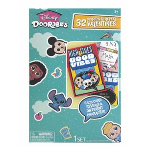 Disney Doorables Scratch to Reveal Valentine Cards, Exchange Cards, Doors les Scratch 2 Pack