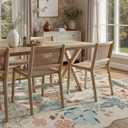 DCX Beige Floral Rug 8x10, Washable Beige Rug for Living Room, Kid & Pet Friendly with Rubber Back Non Slip, Soft Low Pile Carpet, Stain Resistant Rug for Bedroom, Nursery, Dining Room