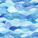 Hand Painted Blue Waves Peel & Stick Wallpaper - Modern Art Wallpaper, Removable, Suitable for Living Room/Bedroom/Bathroom - 17.71 in X 118.1 in