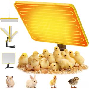 Brooder Plate for Chicks, 50158 Chick Heat Plate with Smart Thermostat, UL Certified Radiant Heating Panel Brooder Heater, 180 Adjustable Angle & Hanging Design for Poultry Brooding & Chicken Coop