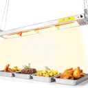 48-Inch Food Heat Lamp - 1350W Commercial Food Warmer Lamp Overhead Stainless Steel Catering Heat Lamps Electric Strip Heater for Restaurant Buffet Parties Kitchen, Silver 115V