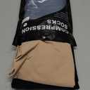 Compression Pantyhose for Women & Men, 2 Pairs 15-20mmHg Medical Graduated Compression Stockings Leggings (X-Large, Open Toe/Black*beige/2 Pair)