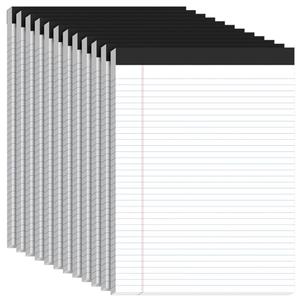 12 Pack White Legal Pads 8.5 x 11 College Ruled, 30 Sheets Per Note Pads 8.5 x 11, Perforated White Lined Paper Pads 8.5 x 11, Writing Pads with Sturdy Backing, Legal Notepads for School, Office, Home