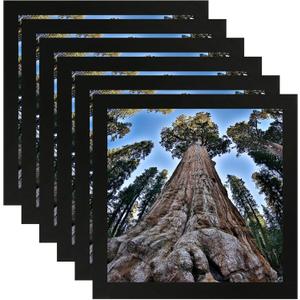 5x5 Square Picture Frame Black Photo Frames Display for Wall and Tabletop, Set of 6