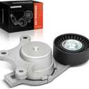 A-Premium Belt Tensioner Assembly with Pulley Compatible with Ford Explorer Edge Flex Fusion Taurus & Lincoln MKS MKT MKX MKZ & Mazda 6 CX-9 & Mercury Sable, Replace# BT4E6B209CC, 7T4E6B209EC