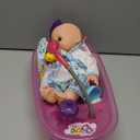 deAO Baby Doll Set with Bathtub,11PCS Doll Bath Set - Real Working Bathtub with Detachable Shower Spray,Toy Gift Set for 3+ Years Old Kids