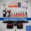 Tool Belt with Suspenders, Heavy Duty Adjustable Detachable Electrician Tool Pouch Belt, Utility Work Belts Suspenders for Men Electrician Carpenter Framers