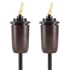 Evergreen 2 Pack Of Ready To Assemble Metal Torches Black