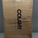 COLAMY Button Tufted Dining Chairs Set of 2, Parsons Upholstered Fabric Dining Room Chairs Kitchen Chairs with Wood Legs and Padded Seat, Light Grey