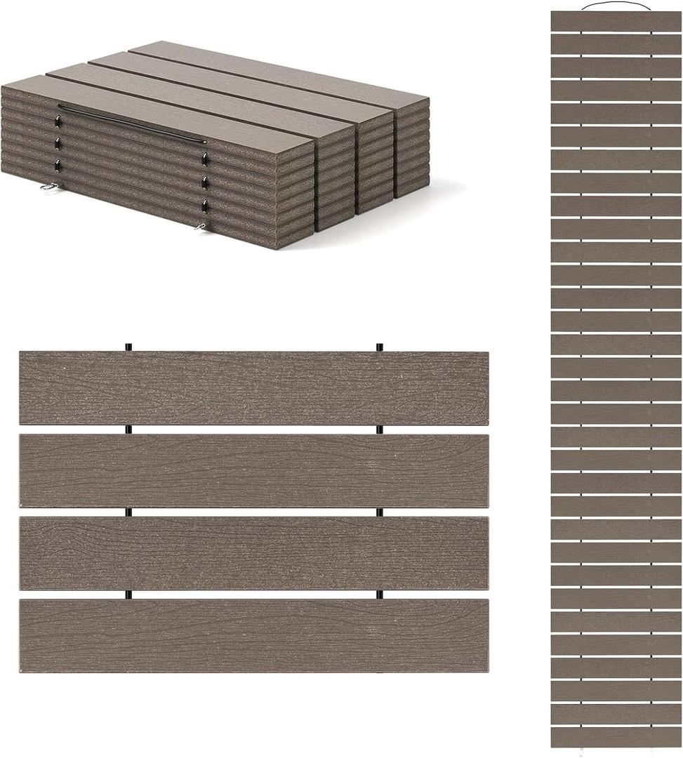 Goplus 8 FT Garden Pathway, Outdoor Roll Out Straight Walkway Patio Path, Non-Slip Weather Resistant Walkway with HDPE Frame, Metal Wire Connection, for Backyard, Beach, Wedding Party Pathways (95 x 17 x 0.5)