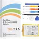 [2025 New Upgraded]OEM Battery Replacement for Motorola Moto G Stylus 5G 2022 / 2021 MD50 XT2215-1, XT2215-4, for Moto G Stylus 4G 2022 Battery Standard Capacity Include Complete Repair Tools kit