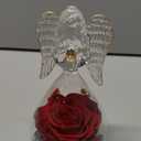 Miofula Gifts for Mom Mothers Day Birthday Gifts for Women,Preserved Flowers Rose in Angel Figurines,Fresh Flowers for Delivery Anniversary Forever Real Rose Gifts for Moms Grandma Her Wife Girlfriend (Red)
