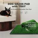 HQ4US 4LEGS Dog Grass Pad with Tray Extra Large 4534 Ultra-Absorbent Artificial Grass Pad for Dogs Potty Grass Hemmed Edge for Indoor Potty Training, Reusable Dogs Pee Pads, Dog Litter Box Balcony