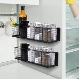 Fridge Lint Bin, Magnetic Mesh Storage Basket with Adhesive Tape for Refrigerator Organizer, Kitchen Bathroom Bedroom Office 2PACK