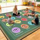 Large Classroom Rug Elementary 8x10 ft, Rug for Classroom