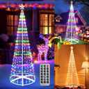 iBaycon Outdoor Christmas Tree, 6.9FT 298 LED Color Changing Christmas Tree Lights with Remote Control, Timer & Waterproof Design for Home Party Christmas Decorations (Warm White to Multicolor)