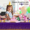 6 Pack Purple and Gold Tablecloth Party Decorations Plastic Purple Tablecloth Printed Gold Table Runner 54 x108 Inch Disposable Rectangle Table Cover for Birthday Wedding Graduation
