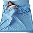 Wind Tour Sleeping Bag Liner Adult Sleep Sack Lightweight Portable Travel Sheets for Hotel Double Sleeping Bag Liners for Camping Backpacking Hotels (Blue)