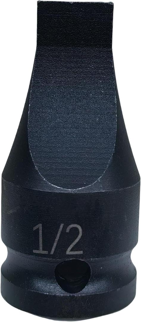 1/2-inch Drive Slotted Screwdriver Bit Socket/Drag Link Socket, 1/2" Width x 5/64" (2mm) Thickness Tip, Heat-Treated Cr-Mo Alloy Steel