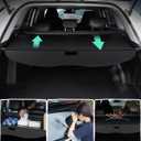 Powerty Retractable Cargo Cover for 2019-2024 Subaru Forester, Canvas Texture Trunk Cover Privacy Screen Rear Security Shade for Forester Accessories (with Extented Cover)