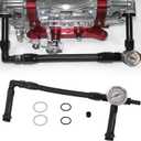 RYANSTAR RACING AN6 Dual-Feed Double Pump Braided Fuel Line with 0-150Psi Vacuum Pressure Gauge Compatible with Holley 4150 Carburetor