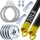 MorningRo Heavy-Duty Double-Looped Garage Door Extension Springs Bundle Springs, 3" Pulleys, and Extension Cables for 7' Feet Garage Door Hardware Parts(130 lb)