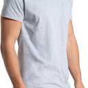 Fruit of The Loom Mens Pocket Tee Undershirts, Moisture Wicking & Tag Free, Short Sleeve Pocket T-Shirts (L)