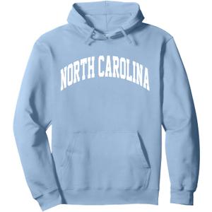 Retro North Carolina Blue Souvenir Simple North Carolina Tee Pullover Hoodie, Large