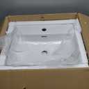 VAPSINT 20" X 17" Wall Mounted Bathroom Vessel Sink, Contemporary Porcelain Ceramic Wall Mount Floating Sink, Commercial Rectangular One Hole Wall Hung Sink for Small Bathroom Lavatory Vanity (White)