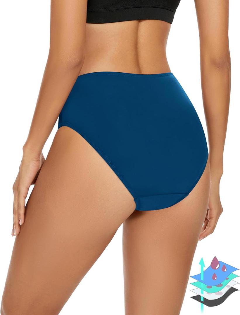 Period Swimwear Leakproof Menstrual Bikini Waterproof Bottom UPF 50+ Swim Brief Light Flow - Teens Girls Women S