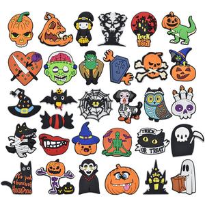 48 PCS Horror Shoe Charms, Goth Shoes Charm Skull Shoe Decoration For Clogs Sandals, Halloween Themed Shoe Accessories Charms For Teens Kids Adults Birthday Party Favors (Cartoon)