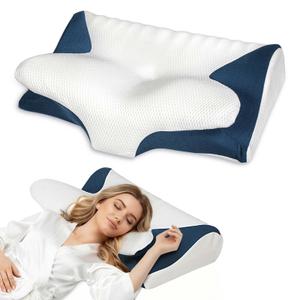 Cervical Pillow for Neck Pain Relief  Ergonomic Neck Pillow for Sleeping Contour Memory Foam Pillows for Neck Support, Orthopedic Bed Pillow for Side Back Stomach Sleepers