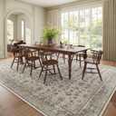 Washable 10x14 Area Rugs for Living Room, Boho Non-Slip Vintage Distress Large Rugs for Bedroom Dining Room Office, 0.3" Neutral Oriental Throw Thin Carpet,Cream/Blue/Orange/Multi,A2