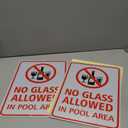 T&R No Glass Allowed In Pool Area Sign - 2 Pack - 14"x10" .040 Rust Free Heavy Aluminum, Reflective, Waterproof, Weatherproof and Fade Resistant, 6 pre-drilled holes, Easy to Mount