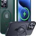 CASEKOO Designed for iPhone 15 Pro Max Case with Magnetic Invisible Stand [Military Drop Protection] [Compatible with MagSafe] Shockproof Slim Translucent Matte Promax Case 6.7 Inch, Green