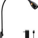 ACEGOO Wall Mounted Minimalist Bedside Reading Light, Wooodel Headboard Mount Flexible Neck Book Light, 4000K LED, Powered By USB