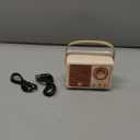 Speaker Retro Female Friend Birthday Gift Ideas Portable Wireless Speaker Gifts for Women,Girls,Friend Old School Style Small Support USB/TF/AUX for Antique Bedroom,Kitchen,Office,Desk Decor(Beige)