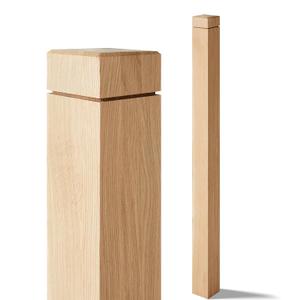 CroBlissful 3" x 3" x 48" Solid White Oak Stair Newel Post with a Single Groove Notched Newel Wood Balusters for Staircase Interior Railing Newels for Stair Handrails