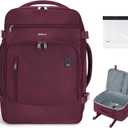 ECOHUB Travel Backpack for Women, 18x14x8 Spirit Airlines Personal Item Bag with Clear Toiletry Bag, Laptop Carry on Backpack with USB Port, Airline Approved Under Seat 14 Pockets 30L, Red