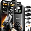 Tire Inflator Portable Air Compressor: 150PSI Rechargeable Air Pump with Digital Pressure Gauge, LED Light and Auto Shut-Off - Fast Inflation for Car, Motorcycle, Bike, and Ball - Black