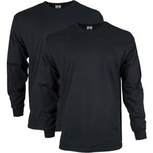 Gildan Adult Ultra Cotton Long Sleeve T-Shirt, Style G2400, Multipack (Medium, Black)