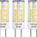 Maelsrlg GY6.35 LED Bulb, 4W(50W Equivalent), 12V-24V AC/DC, Warm White 3000K, 500 Lumens, T4 Type GY6.35 Bi-Pin Base Light Bulbs for Landscape Lighting, Pendant Light, Non-Dimmable, Pack of 5