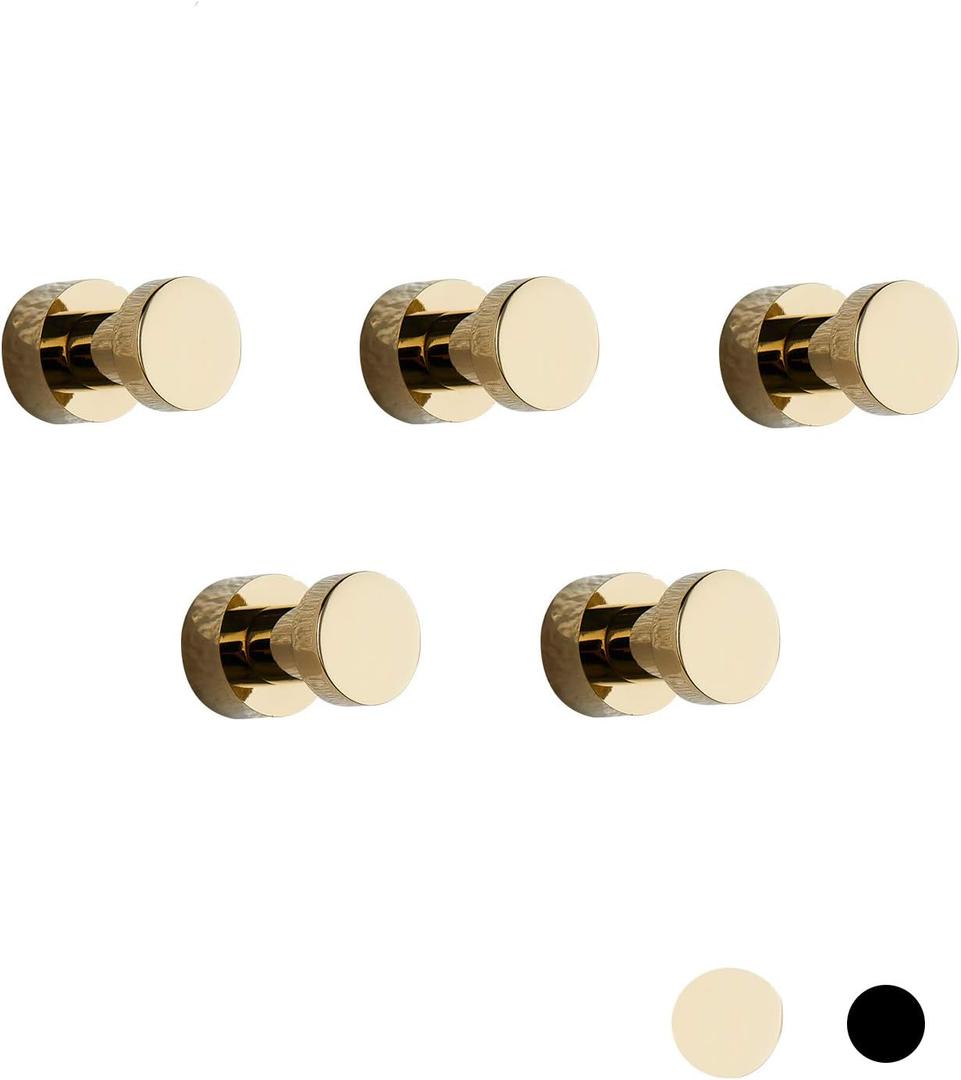 BVL Gold Robe Hook Brass Adhesive Towel Hook for Bathroom and Kitchen,5 of Packing